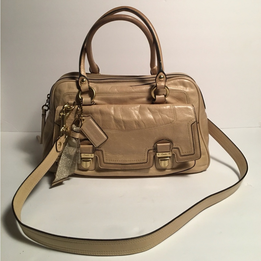 Coach purse, cream leather, vintage good condition